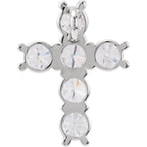 14K White 1 1/6 CTW Natural Diamond Cross Pendant